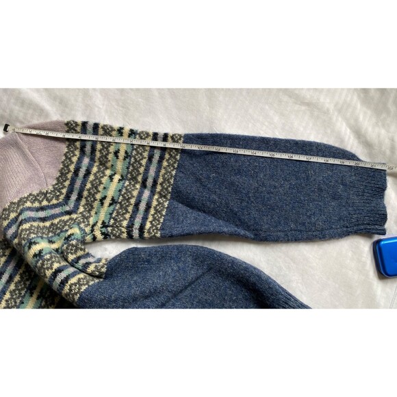 Vintage 90's Y2K Eddie Bauer Fair Isle Wool Sweater Mock Neck Women's Size S - Picture 13 of 14